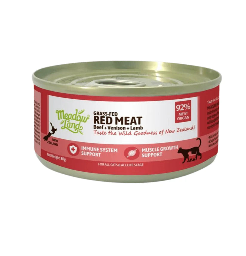 MeadowLand Red Meat (Beef+Venison+Lamb) Canned Cat Food (All Life Stage)
紅肉(牛肉+鹿肉+羊肉)貓主食罐