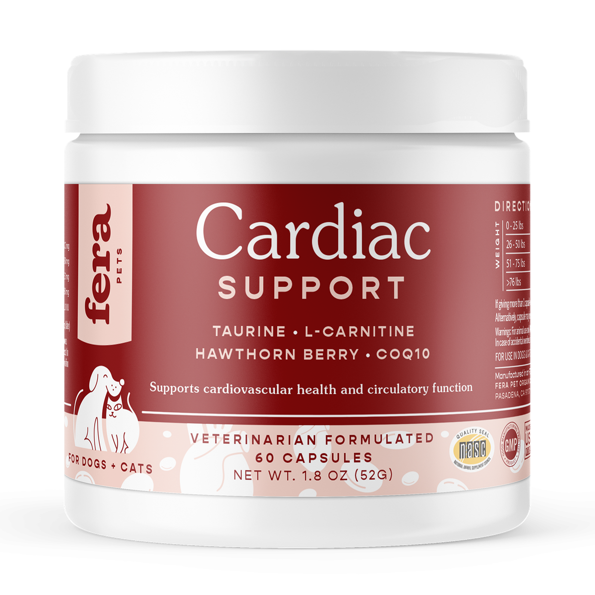 FERA Cardiac Support Capsules for Dogs & Cats 輔酶Q10心臟及心血管健康膠囊(犬貓通用) 60PCS