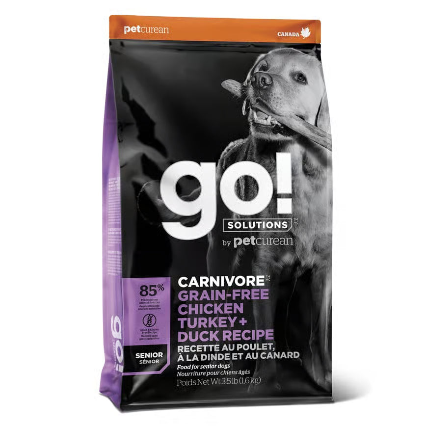 GO！Solutions  CARNIVORE－Grain-Free Chicken, Turkey + Duck Senior Recipe for Dog 
活力營養系列－老齡 無穀物雞肉+火雞+鴨肉   狗糧配方