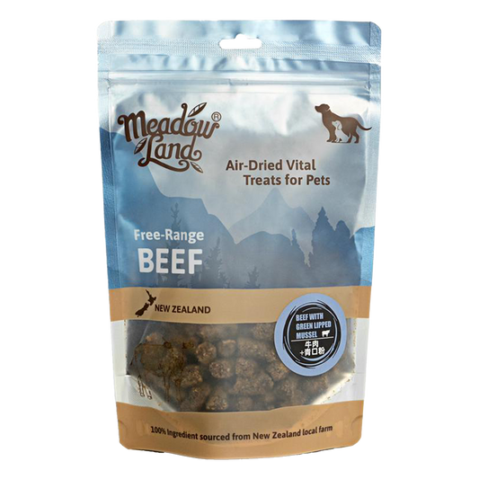 MeadowLand Air Dried Beef with GLM Treats (For Cat/Dog)
風乾牛肉+青口粉零食  (貓/狗共用)