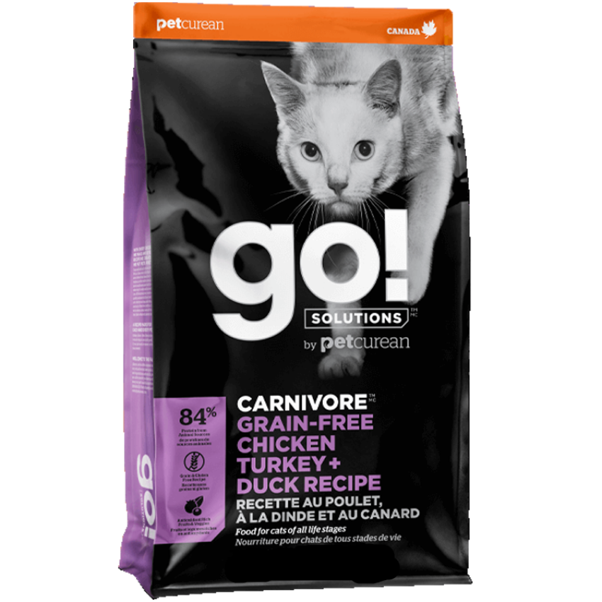 GO！Solutions CARNIVORE－Grain Free Chicken+Turkey+Duck Recipe For Cat 活力營養系列－無穀物雞肉＋火雞＋鴨肉全貓糧配方