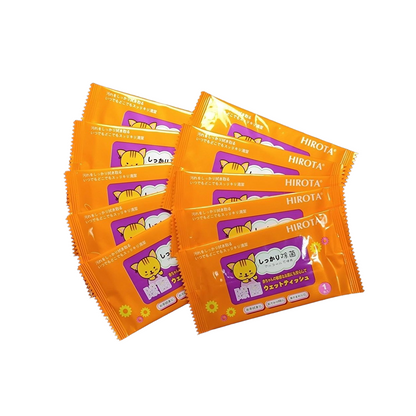 HIROTA Pet Antibacterial Wipes - 10 Individual Pack (Alcohol Free) HIROTA 寵物除菌濕紙巾 – 10 獨立包裝 (不含酒精)