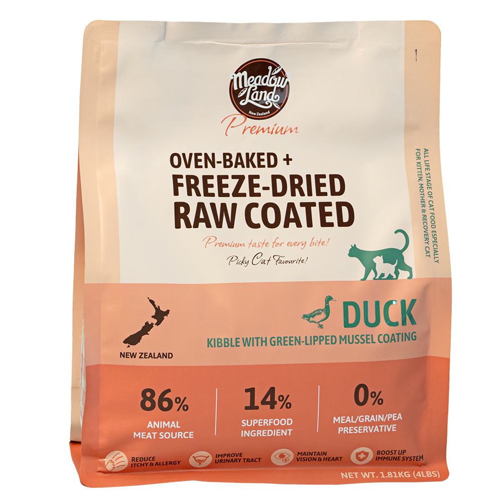 MeadowLand Oven Baked Duck with Green-Lipped Mussel Coating  Cat Food  (All Life Stage)
烘焙鴨肉 + 青口塗層 (全貓糧)