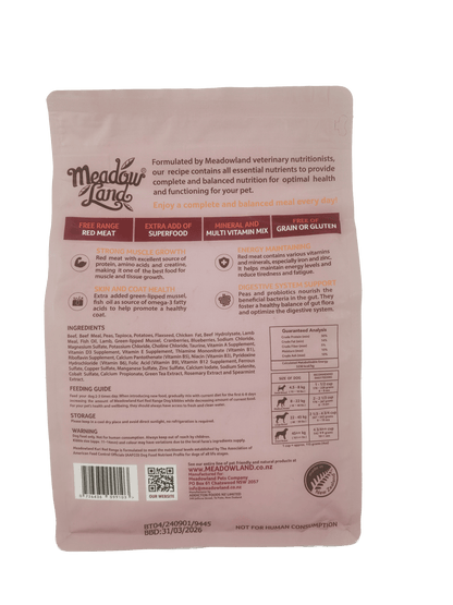 MeadowLand Red Meat Dog Food (All Life Stage)
紅肉 (牛+羊) (全犬糧)